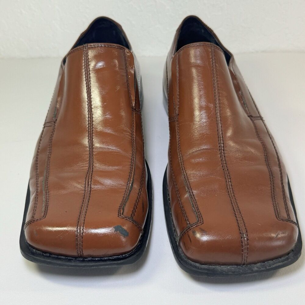 Steve Madden P Fire Mens 13‎ Loafer Shoes Brown Leather Square Toe - Picture 2 of 12